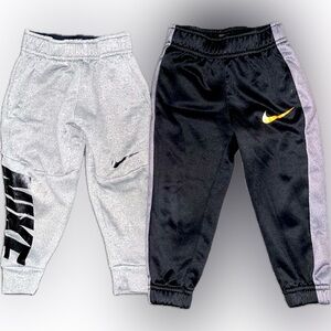 Two pair Nike toddler boy sweat pants size 2T grey & black